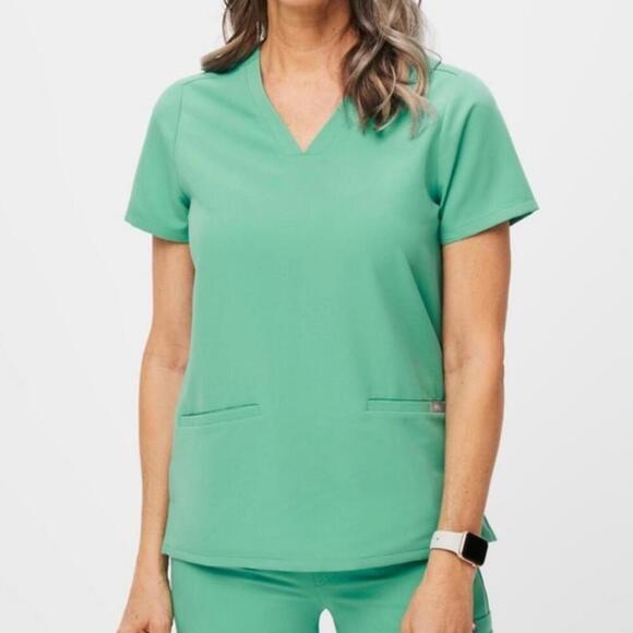 Figs Tops - FIGS Casma Scrub Top Surgical Green Extra Small